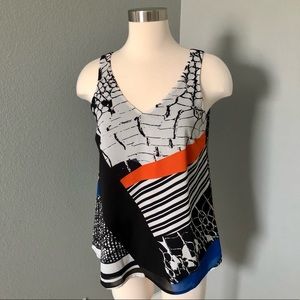 Willi Smith V-Neck Chiffon Cami Tank Top Blouse